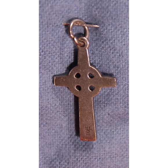 Retired James Avery Celtic Cross Charm Pendant Sterling Silver."Mark Logo & 925" - Picture 3 of 7